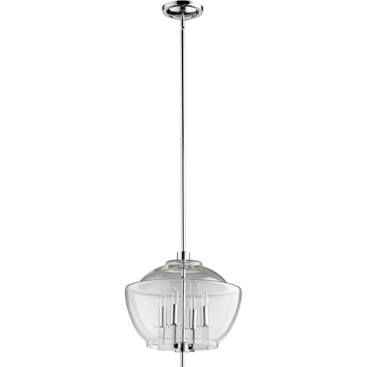 Empoli Four Light Pendant by Cyan Design in chrome. Made from iron, clear glass in a modern style.
