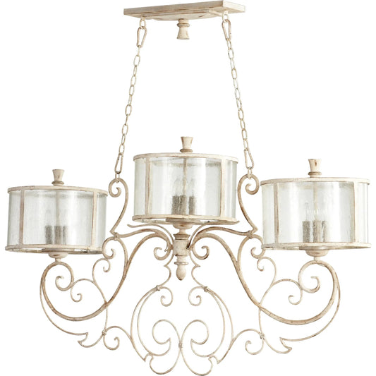 Florine Island by Cyan Design in persian white, mystic silver. Made from iron, seeded clear glass in a cottage & farmhouse style.