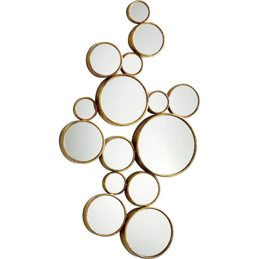 Bubbles Mirror by Cyan Design in gold. Made from iron, mirrored glass in a modern style.