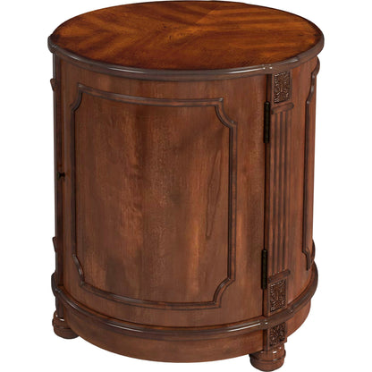 Thurmond Drum Side Table by Butler Specialty Company. Made from poplar hardwood solids, resin, cherry veneer, fiberboard in a traditional style.