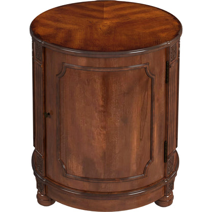 Thurmond Drum Side Table by Butler Specialty Company. Made from poplar hardwood solids, resin, cherry veneer, fiberboard in a traditional style.