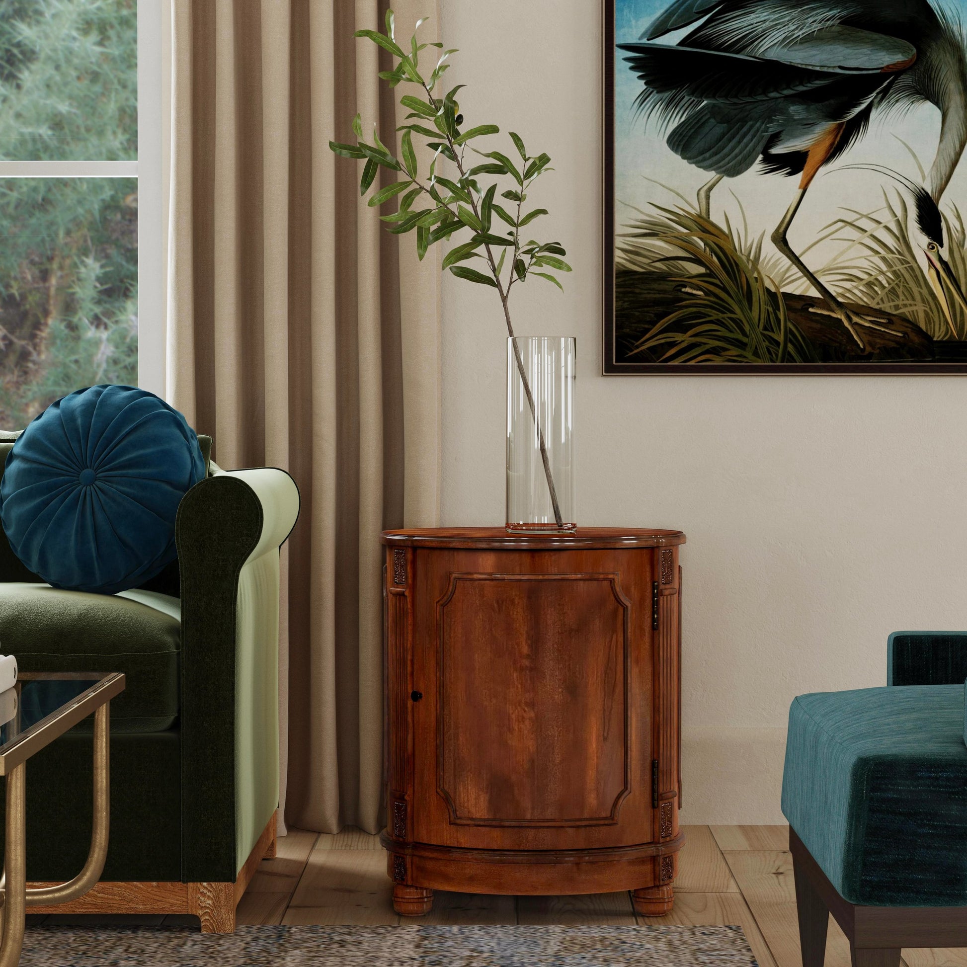Thurmond Drum Side Table by Butler Specialty Company. Made from poplar hardwood solids, resin, cherry veneer, fiberboard in a traditional style.