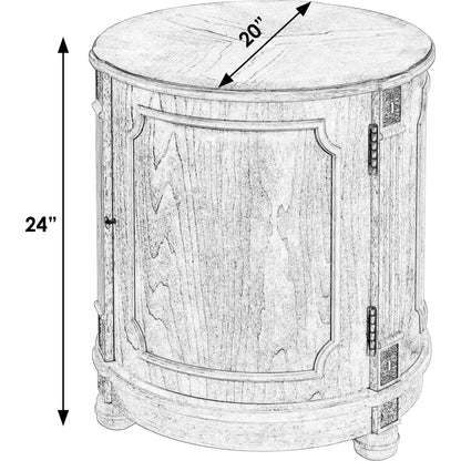 Thurmond Drum Side Table by Butler Specialty Company. Made from poplar hardwood solids, resin, cherry veneer, fiberboard in a traditional style.