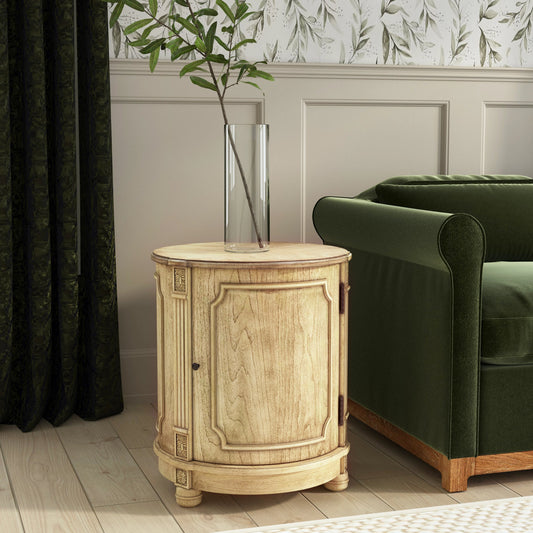 Thurmond Drum Side Table by Butler Specialty Company. Made from poplar hardwood solids, resin, cherry veneer, fiberboard in a traditional style.