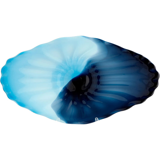 Seascape Plate by Cyan Design in blue - cyan. Made from glass in a modern style.