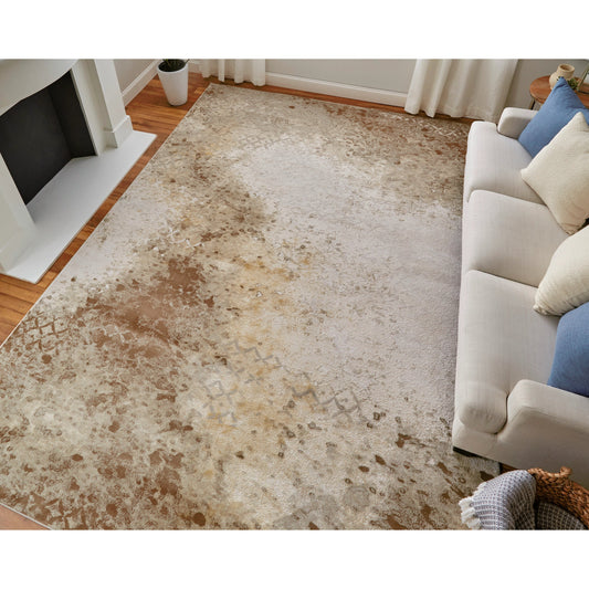 Waldor Rug - 73539NCF by Feizy in brown, tan, ivory. Made from polypropylene, polyester in a unique style.