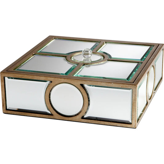 Through the Lens Container by Cyan Design in clear, gold. Made from mirrored glass in a traditional style.