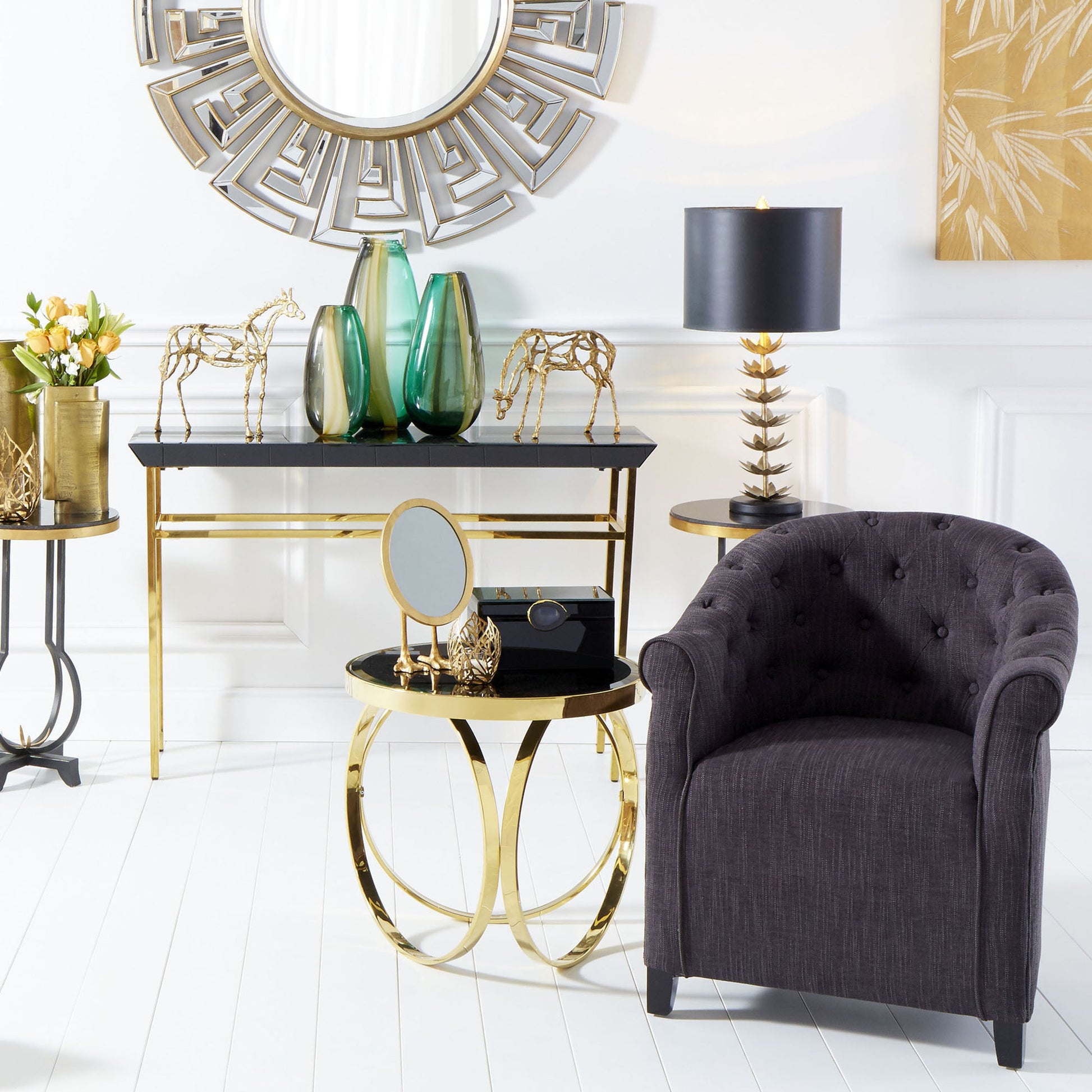 Cleopatra Mirror by Cyan Design in clear, gold. Made from mirrored glass in a modern style.