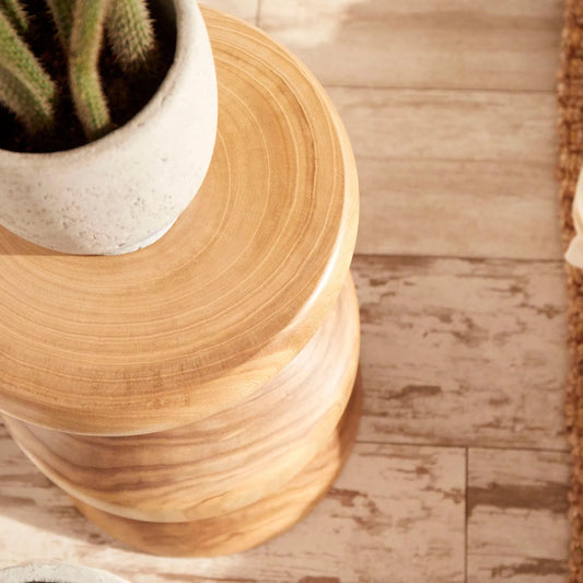 Summer Swirl Stool by Cyan Design in walnut. Made from wood in a cottage & farmhouse style.