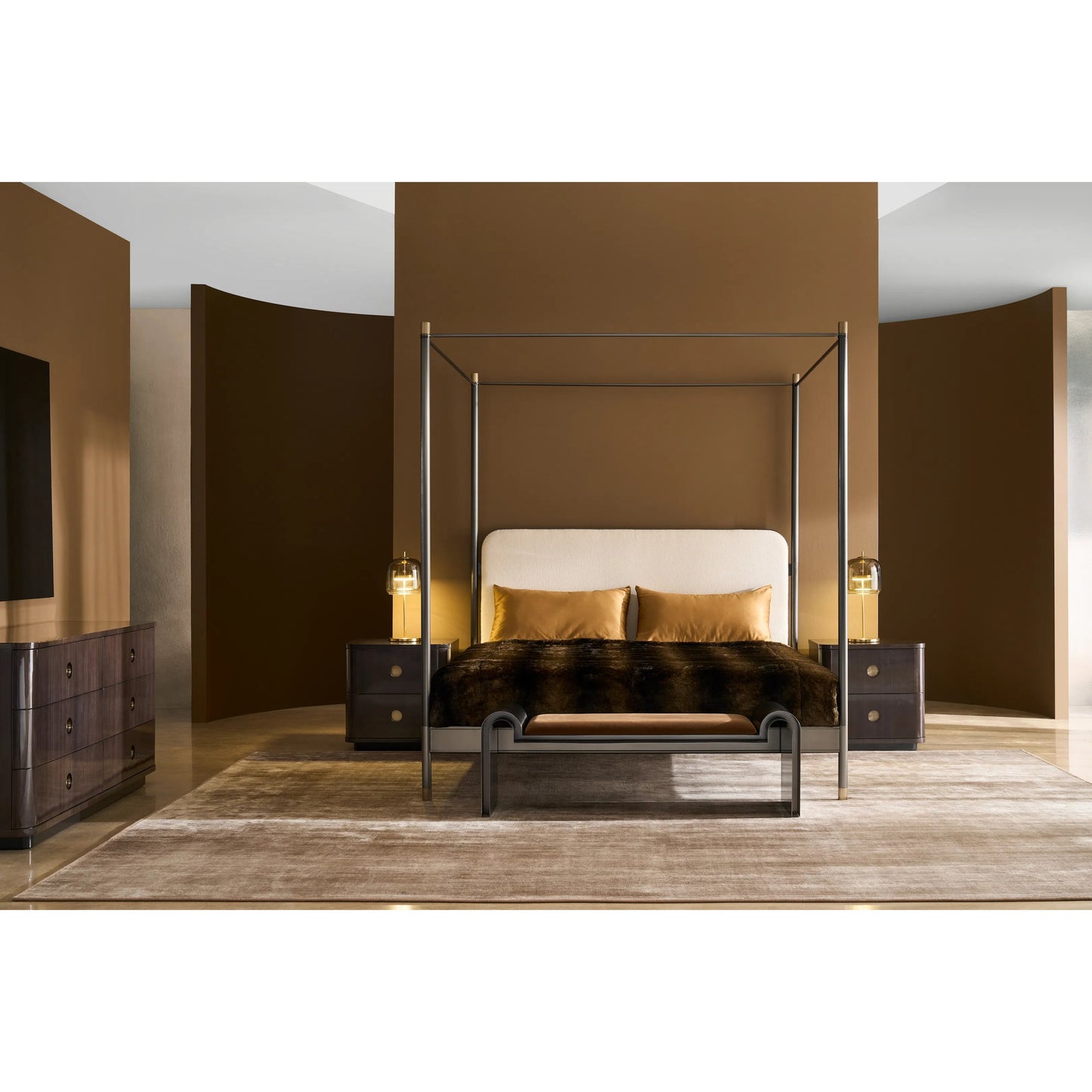 005 SI-2370714 | Lifestyle | Bachelor Small Nightstand by Caracole in otter gloss. Made from unique in a traditional style.