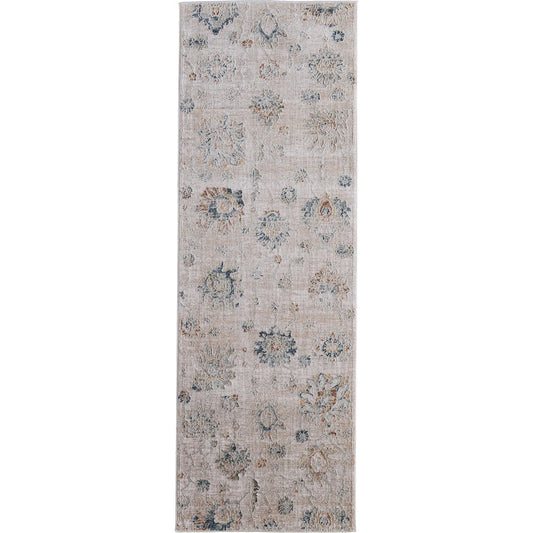 Pasha Transitional & Botanical Rug - 39M9F by Feizy in taupe, ivory, blue. Made from polyester in a unique style.