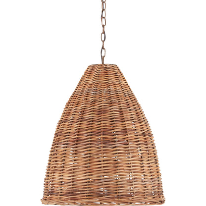 Basket Pendant by Currey and Company. Made from wrought iron, arurog in a coastal style.
