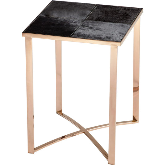 Modern Reality Table by Cyan Design in rose gold. Made from iron, wood, cowhide in a modern style.