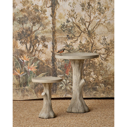 Faux Bois Bird Bath by Currey and Company in portland. Made from concrete, iron in a rustic style.