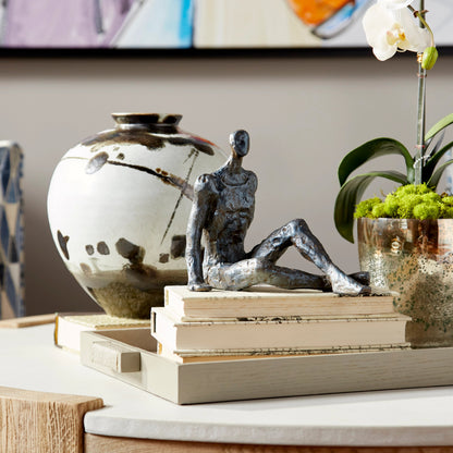 Melrose Tray by Cyan Design in shagreen. Made from leather, wood in a modern style.