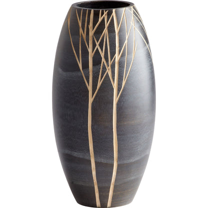 Onyx Winter Vase by Cyan Design in black. Made from wood in a eclectic & global style.