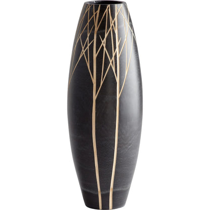 Onyx Winter Vase by Cyan Design in black. Made from wood in a eclectic & global style.