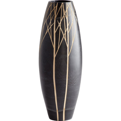 Onyx Winter Vase by Cyan Design in black. Made from wood in a eclectic & global style.
