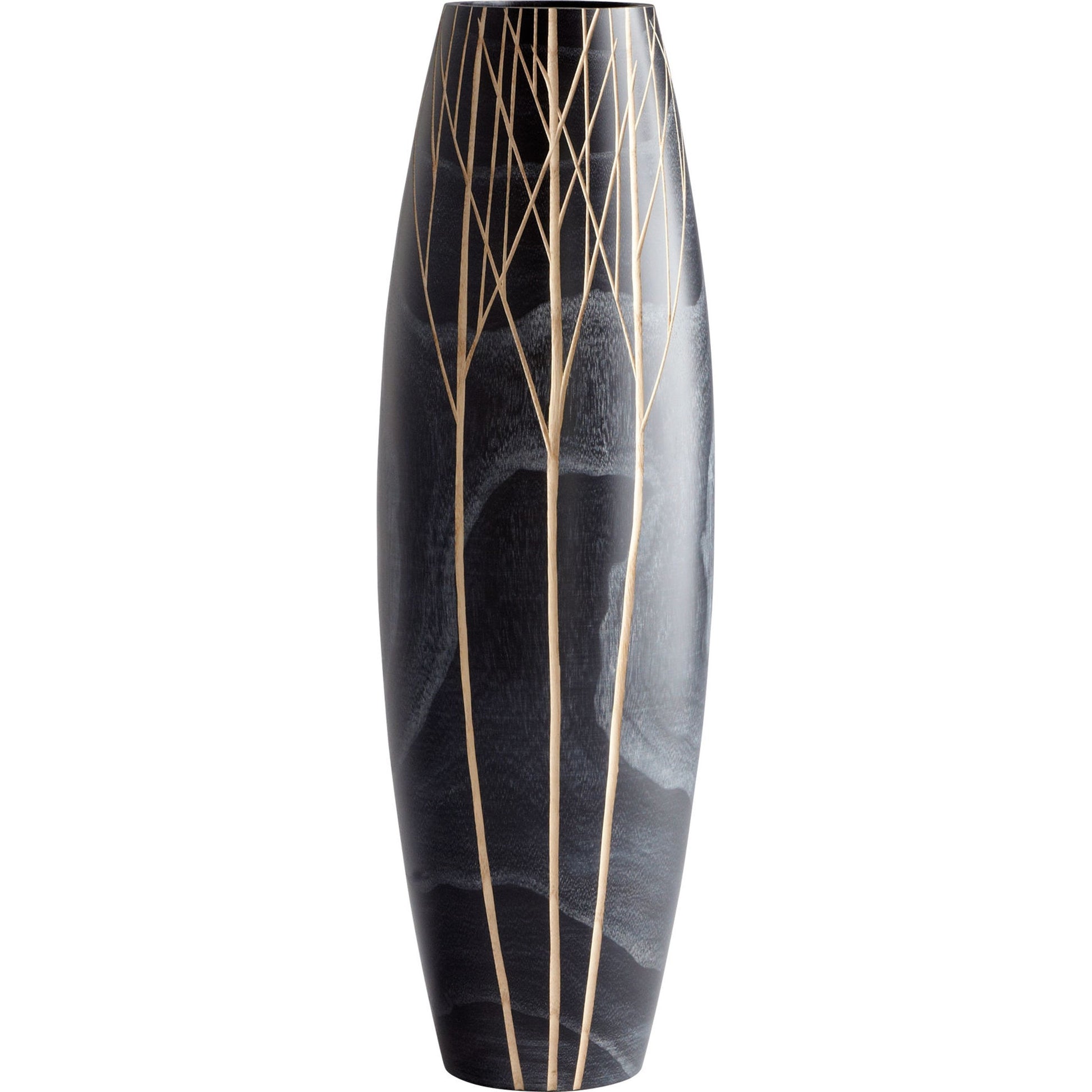 Onyx Winter Vase by Cyan Design in black. Made from wood in a eclectic & global style.