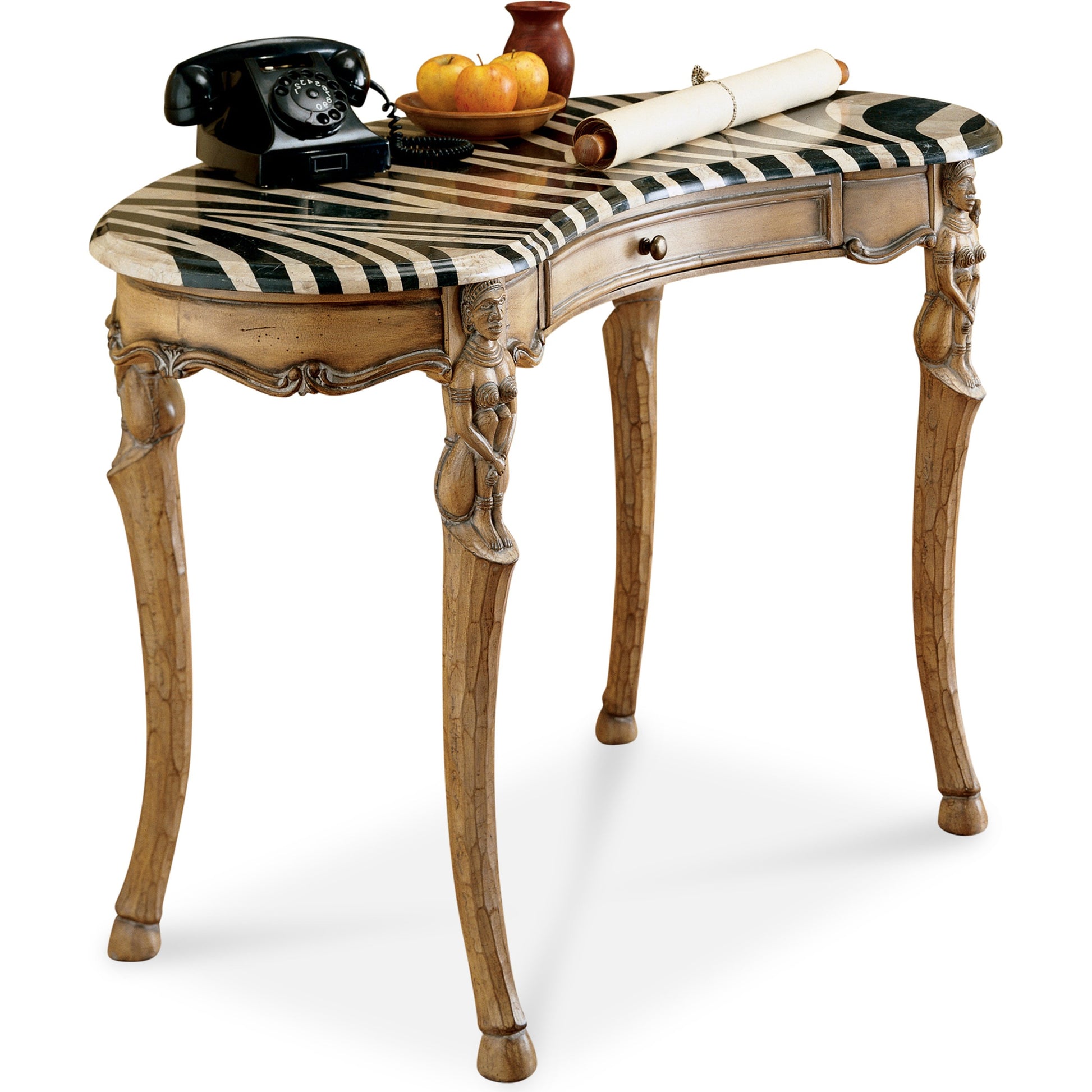 Luisa Fossil Stone Writing Desk by Butler Specialty Company in multi-color and heritage. Made from wood, resin, wood veneers, stone veneer in a traditional style.