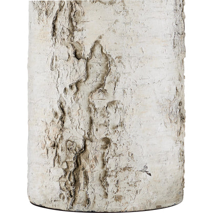 Faux Birch Table Lamp by Currey and Company in birch white, gray. Made from cement in a modern style.