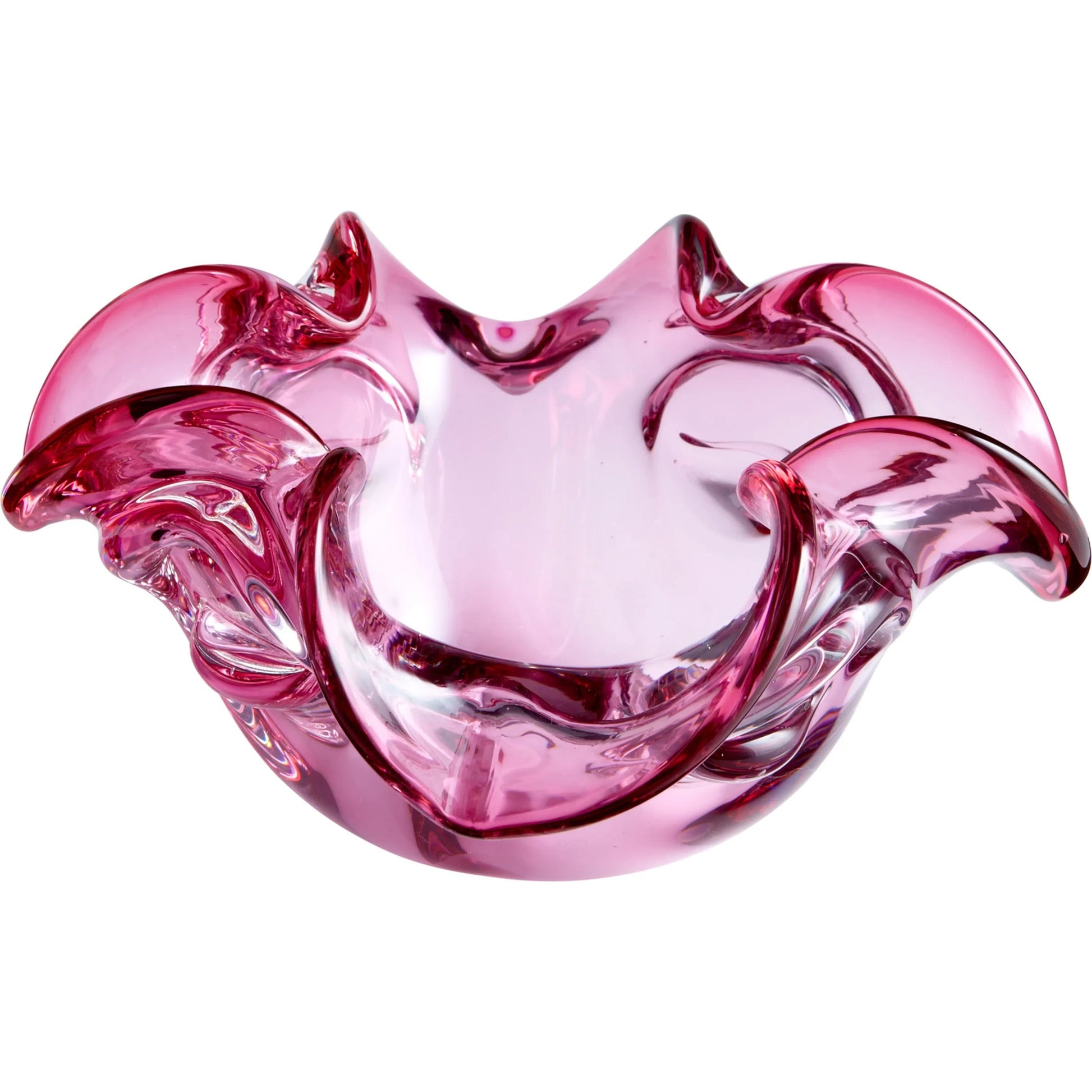 Abbie Bowl by Cyan Design in pink. Made from glass in a modern style.