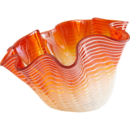 Teacup Party Bowl by Cyan Design in orange. Made from glass in a modern style.