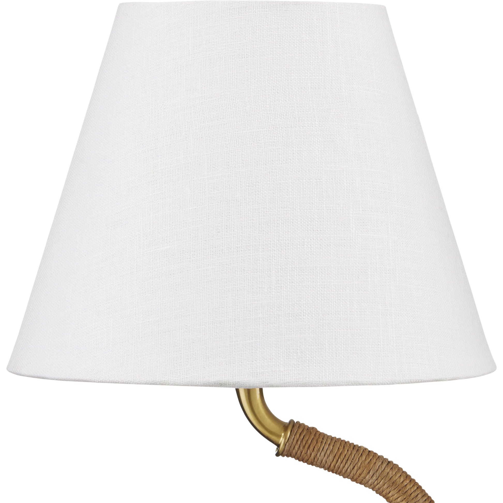 Sirocco Desk Lamp by Currey and Company in natural, antique brass. Made from rope, metal, wood in a modern style.