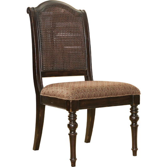 Isla Verde Side Chair by Tommy Bahama Home in brown and tamarind. Made from mahogany, fabric in a unique style.