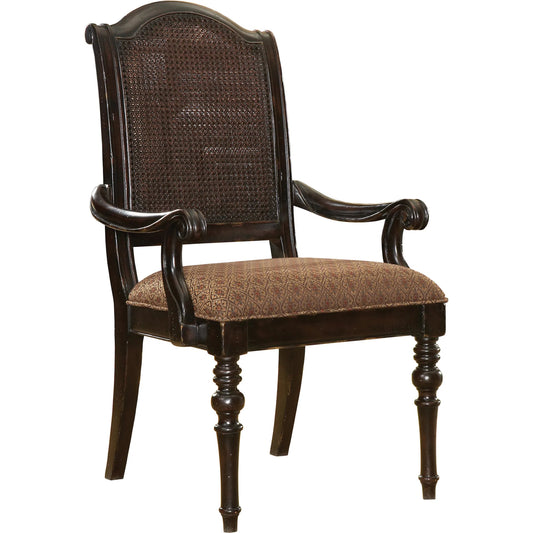 Isla Verde Arm Chair by Tommy Bahama Home in brown and tamarind. Made from mahogany, fabric in a unique style.