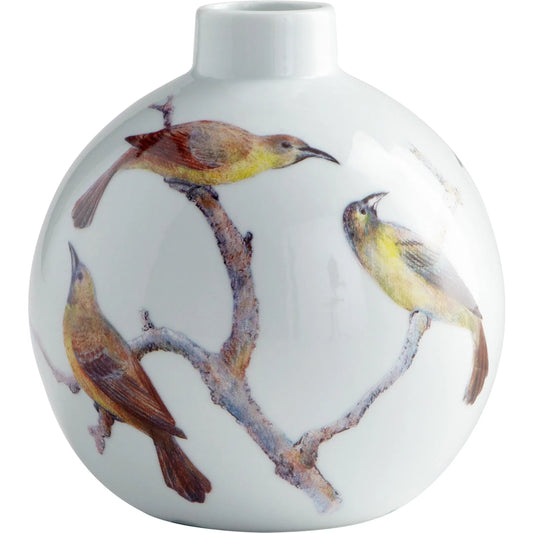 Aviary Vase by Cyan Design in white. Made from ceramic in a cottage & farmhouse style.