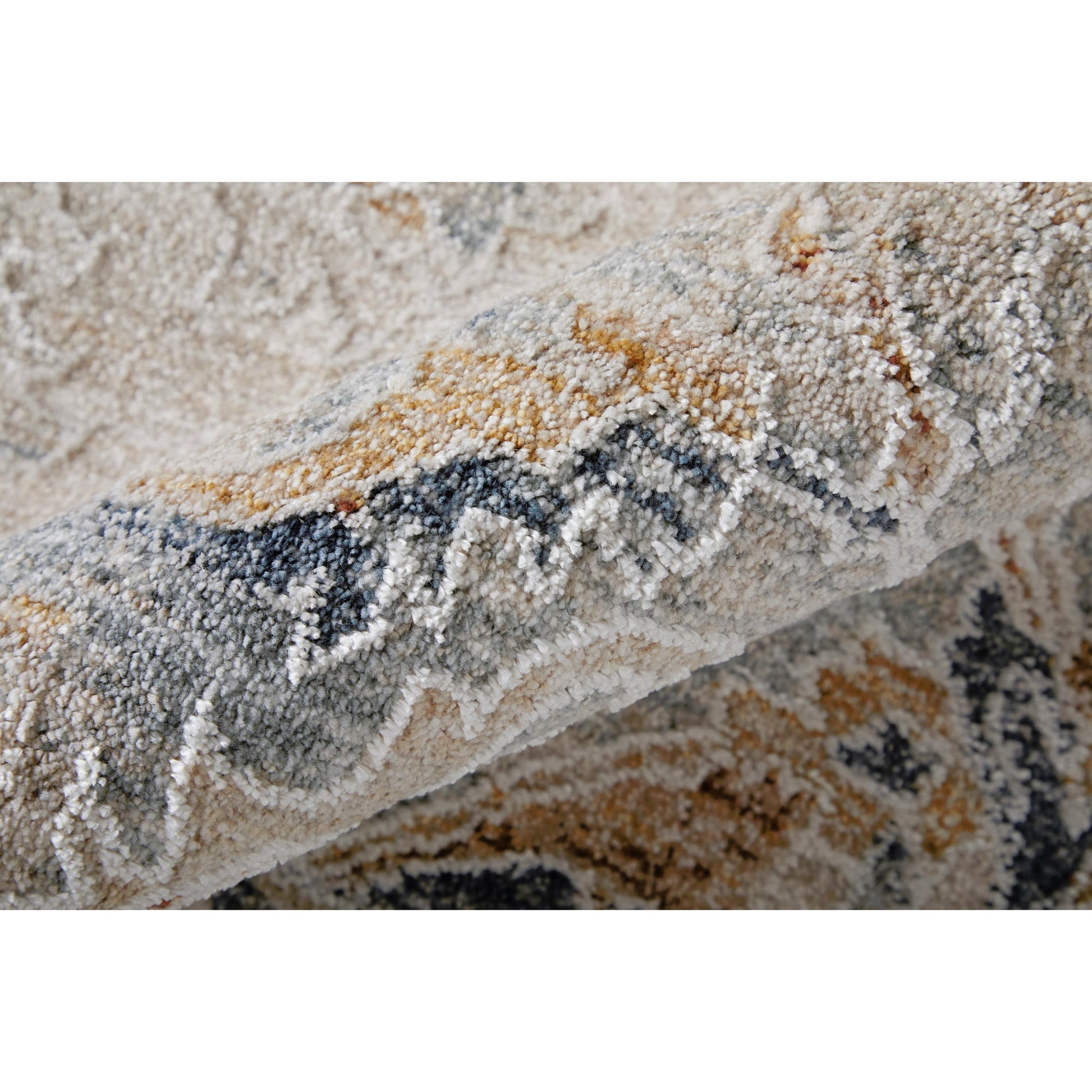 Pasha Transitional Rug - 39M5F by Feizy in ivory, taupe, blue. Made from polyester in a unique style.