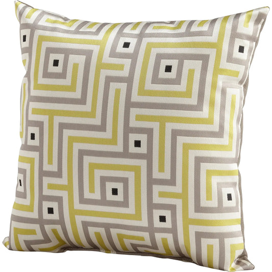 Maze Pillow by Cyan Design in lime green. Made from polyester in a modern style.