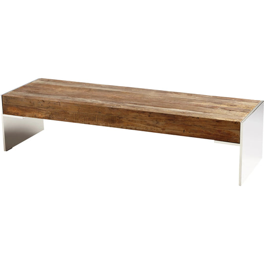 Silverton Coffee Table by Cyan Design in black forest grove, chrome. Made from stainless steel, wood in a modern style.