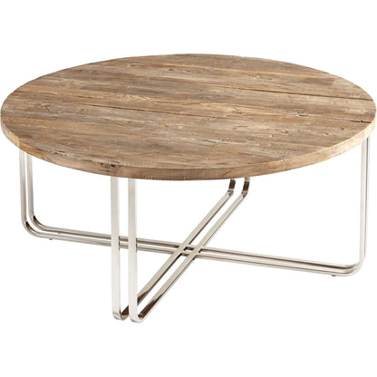 Montrose Coffee Table by Cyan Design in black forest grove, chrome. Made from stainless steel, wood in a modern style.