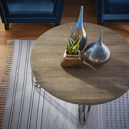 Montrose Coffee Table by Cyan Design in black forest grove, chrome. Made from stainless steel, wood in a modern style.