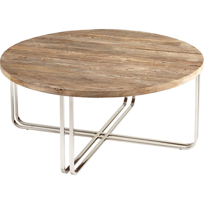Montrose Coffee Table by Cyan Design in black forest grove, chrome. Made from stainless steel, wood in a modern style.