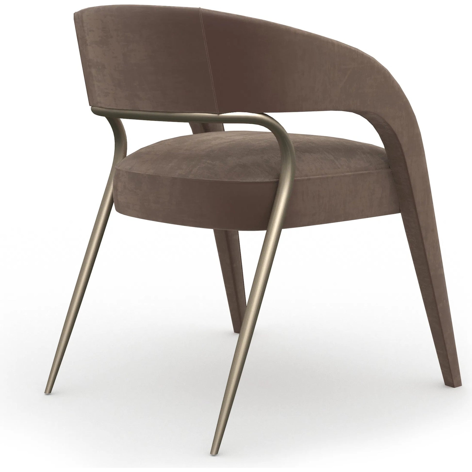 Gazelle Dining Chair by Caracole in brushed gold. Made from unique in a modern style.