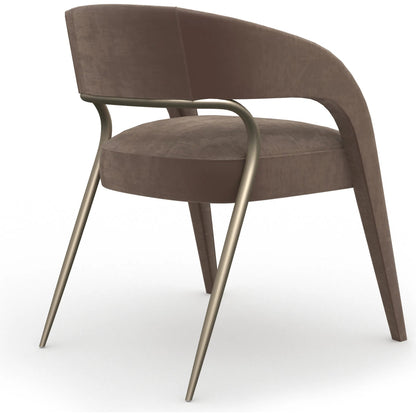 Gazelle Dining Chair by Caracole in brushed gold. Made from unique in a modern style.