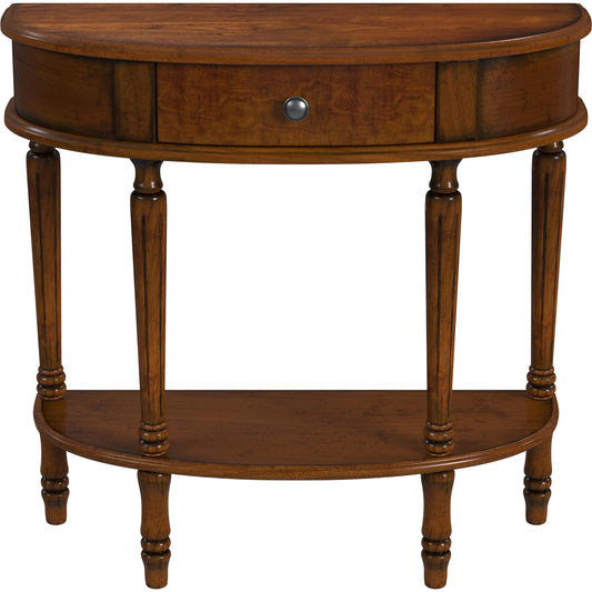 Mozart Demilune Console Table by Butler Specialty Company. Made from poplar wood solids, mdf, cherry veneer in a traditional style.