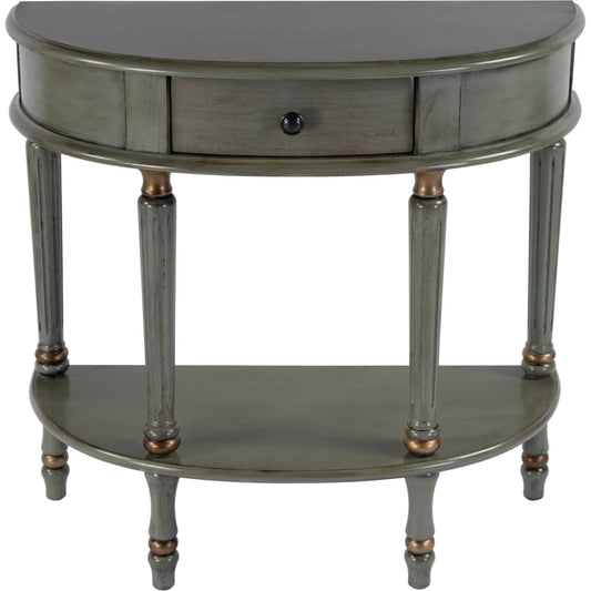 Mozart Demilune Console Table by Butler Specialty Company. Made from poplar hardwood, mdf, cherry veneer in a unique style.