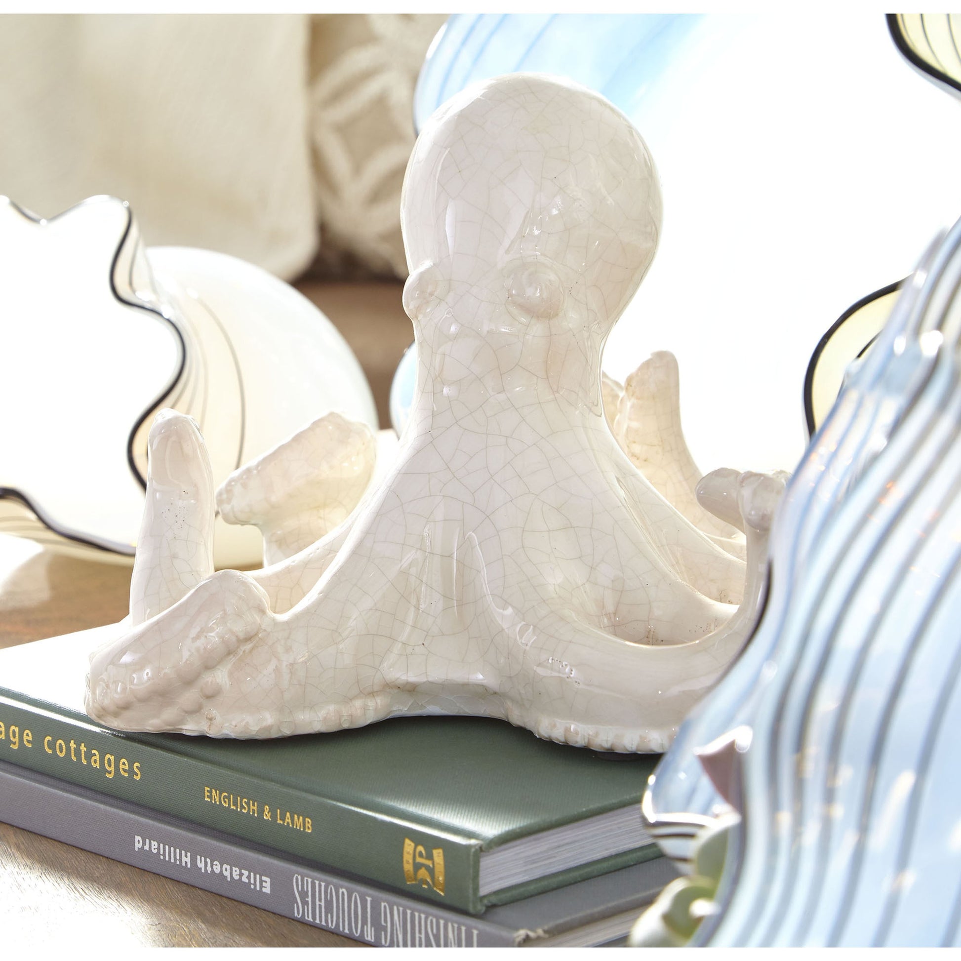 Moon Jelly Vase by Cyan Design in white. Made from glass in a modern style.