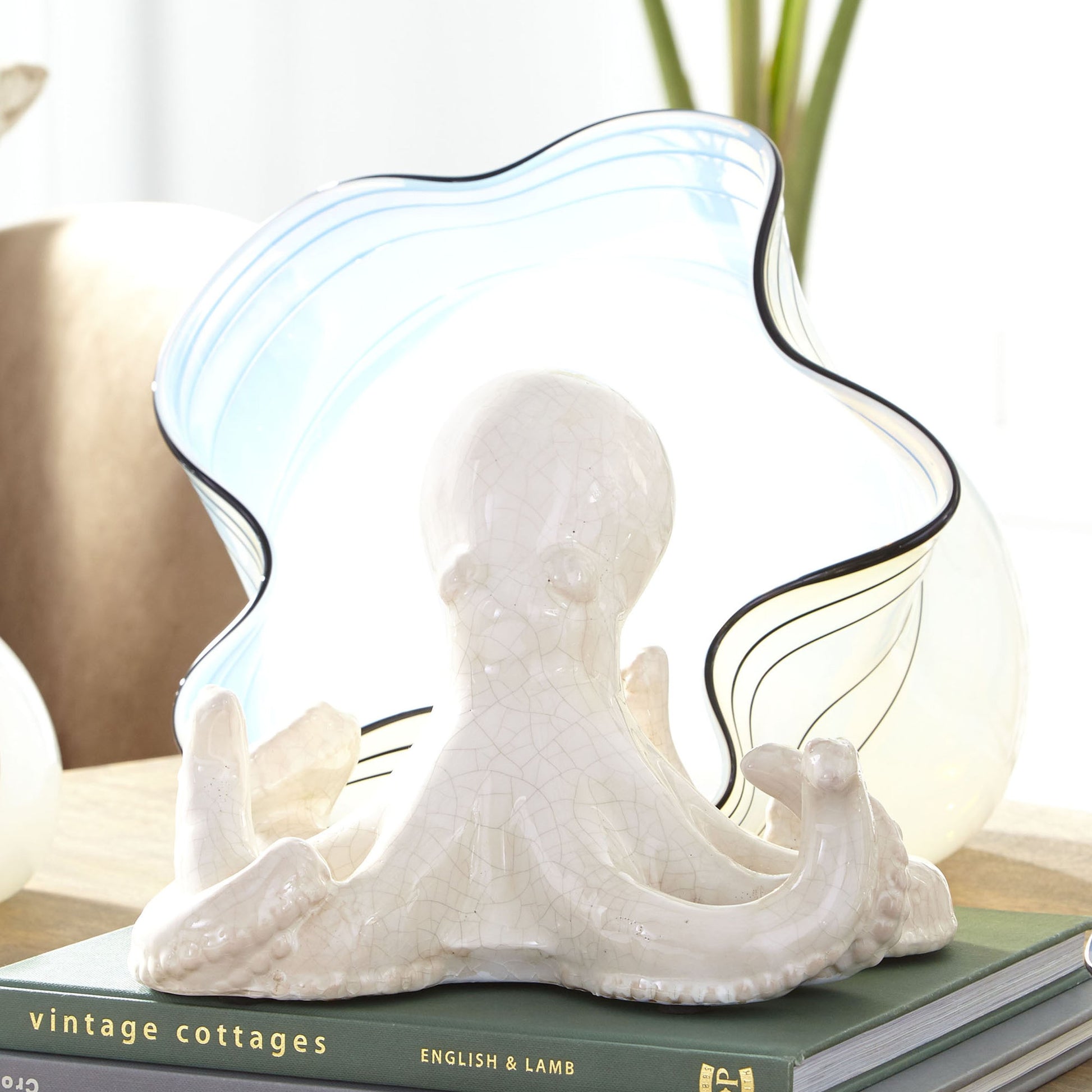 Moon Jelly Vase by Cyan Design in white. Made from glass in a modern style.
