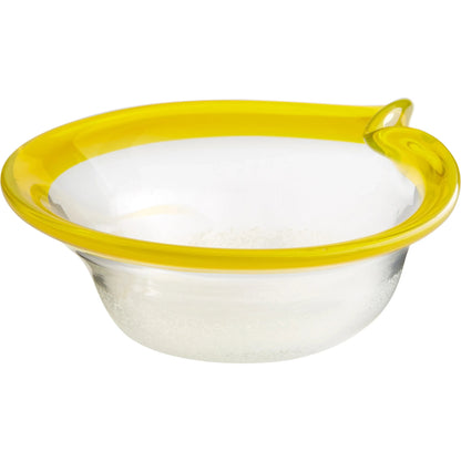 Saturna Bowl by Cyan Design in yellow, clear. Made from glass in a modern style.