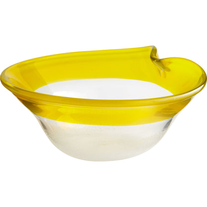 Saturna Bowl by Cyan Design in yellow, clear. Made from glass in a modern style.