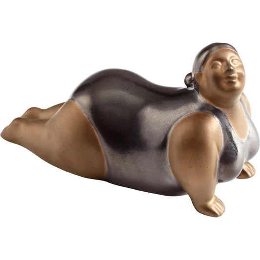 Yoga Sue Sculpture by Cyan Design in bronze, black. Made from ceramic in a modern style.