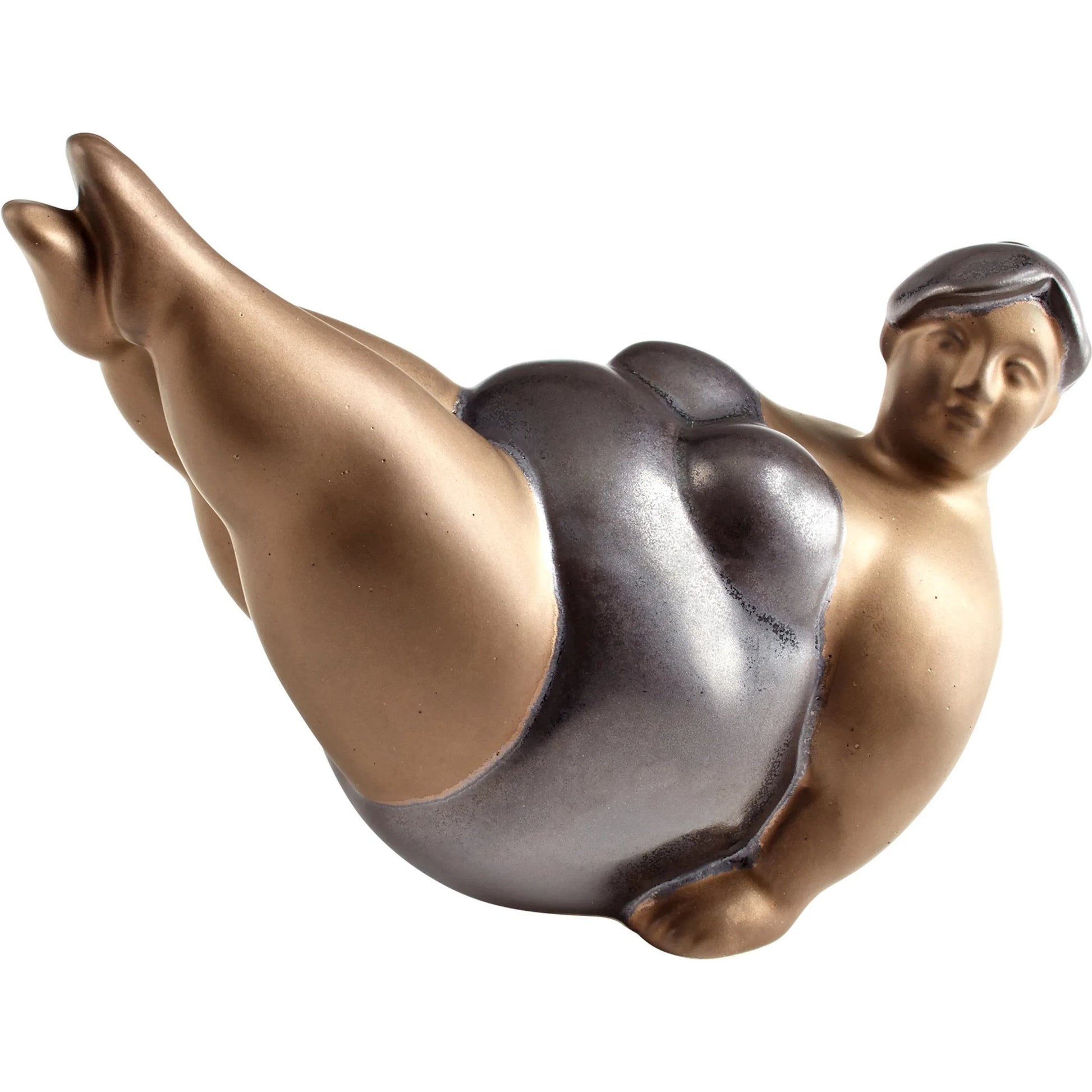 Yoga Betty Sculpture by Cyan Design in bronze, black. Made from ceramic in a modern style.