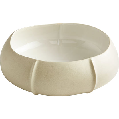 Cotton Bowl by Cyan Design in gloss white. Made from ceramic in a modern style.