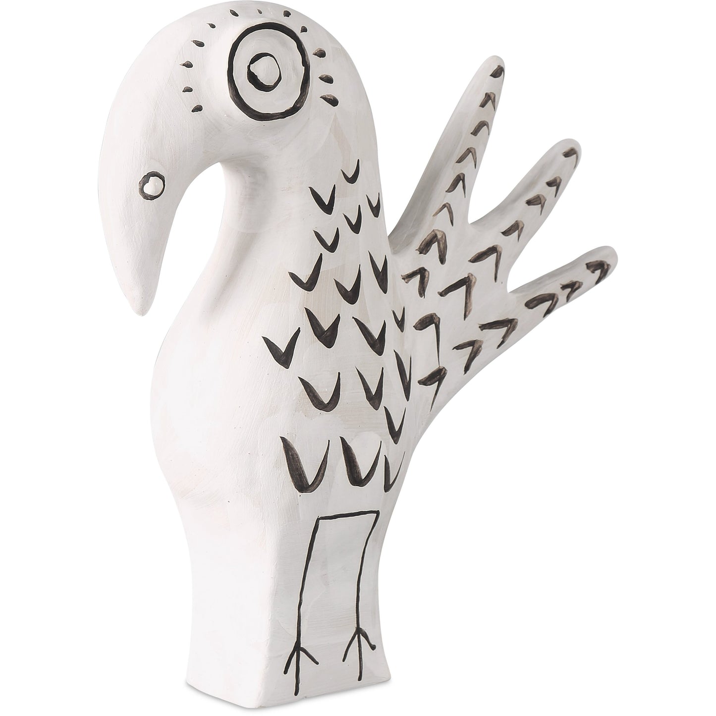 002 SI-2134022 | Additional Silo | Norman the Peacock by Currey and Company in washed white, black. Made from porcelain in a eclectic & global style.
