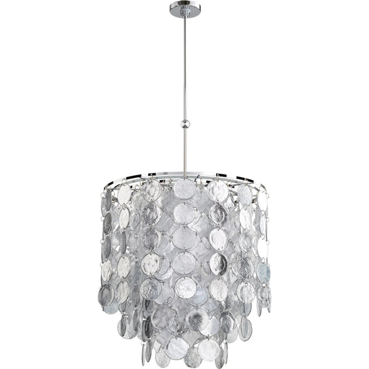 Carina Pendant by Cyan Design in chrome. Made from iron, shatter silver, clear glass in a modern style.